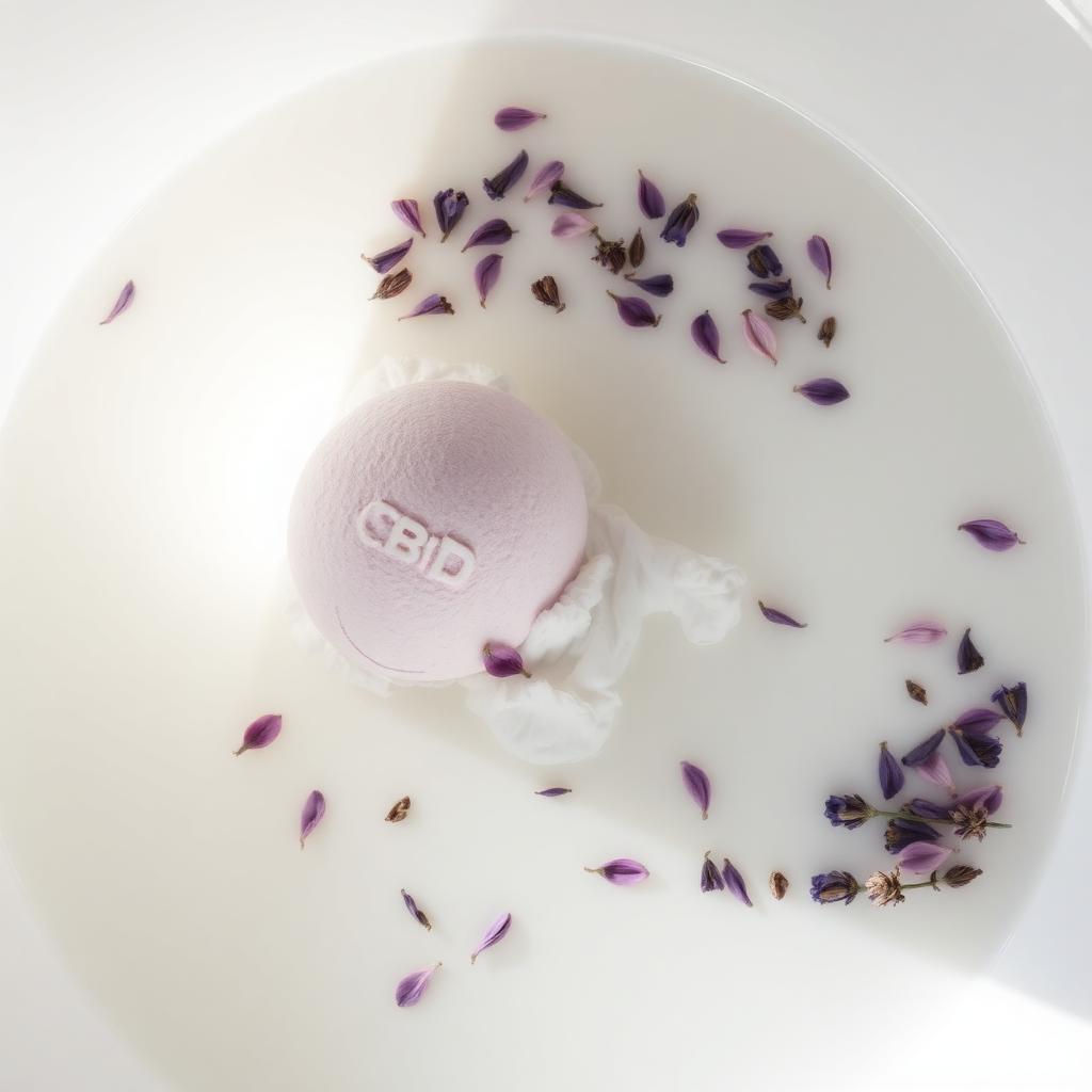 CBD Bath Bombs — spa-style flat lay